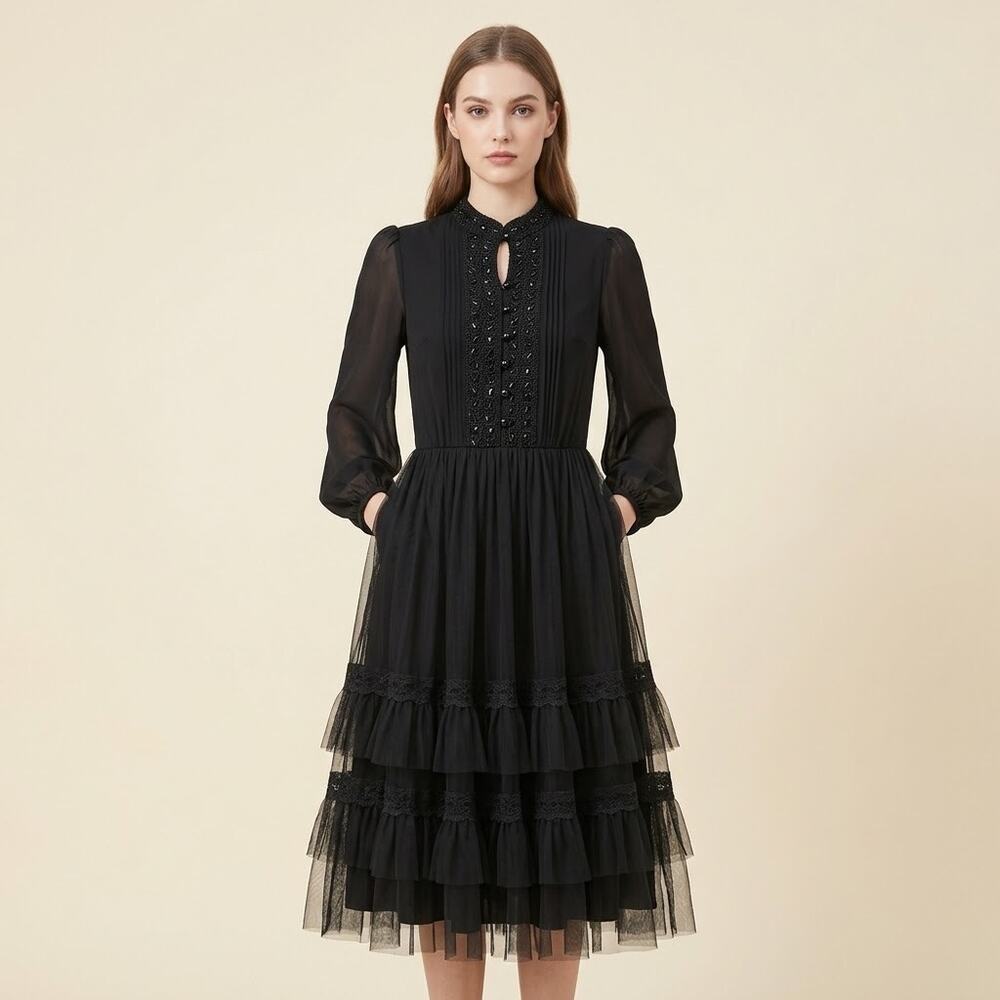 346-Alice & Olivia Tulle Skirt Dress Ripped Tag